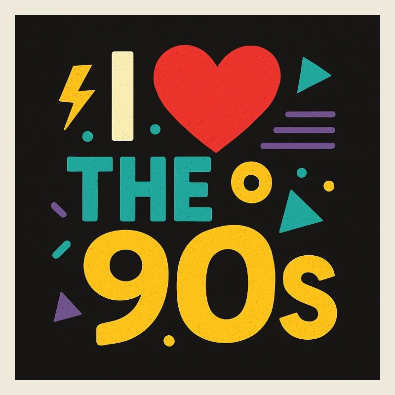 I Love The 90s Neon Retro