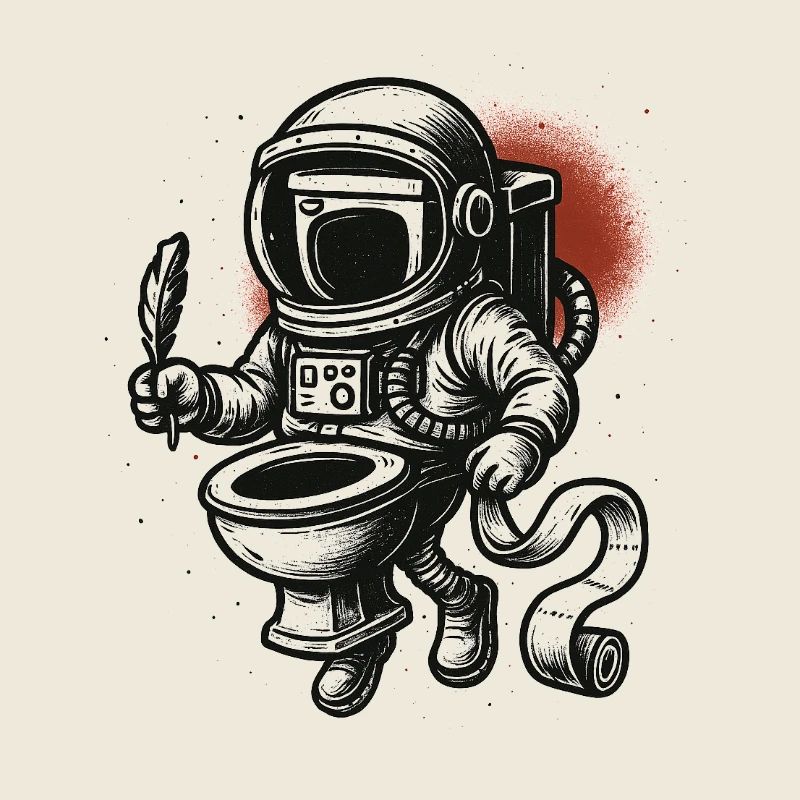 Astronaute dans les toilettes