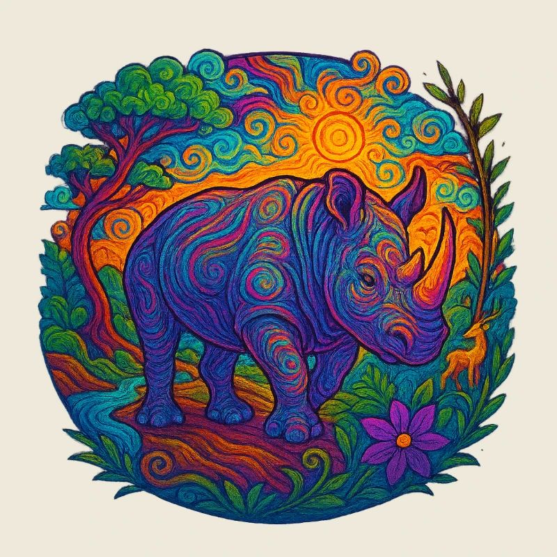 Rhinocéros en famille