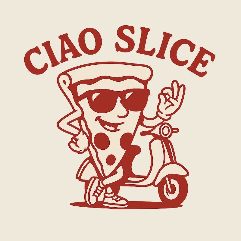 Ciao Slice – Retro Pizza Design Rot Edition