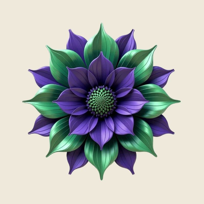 Purple Green Blossom