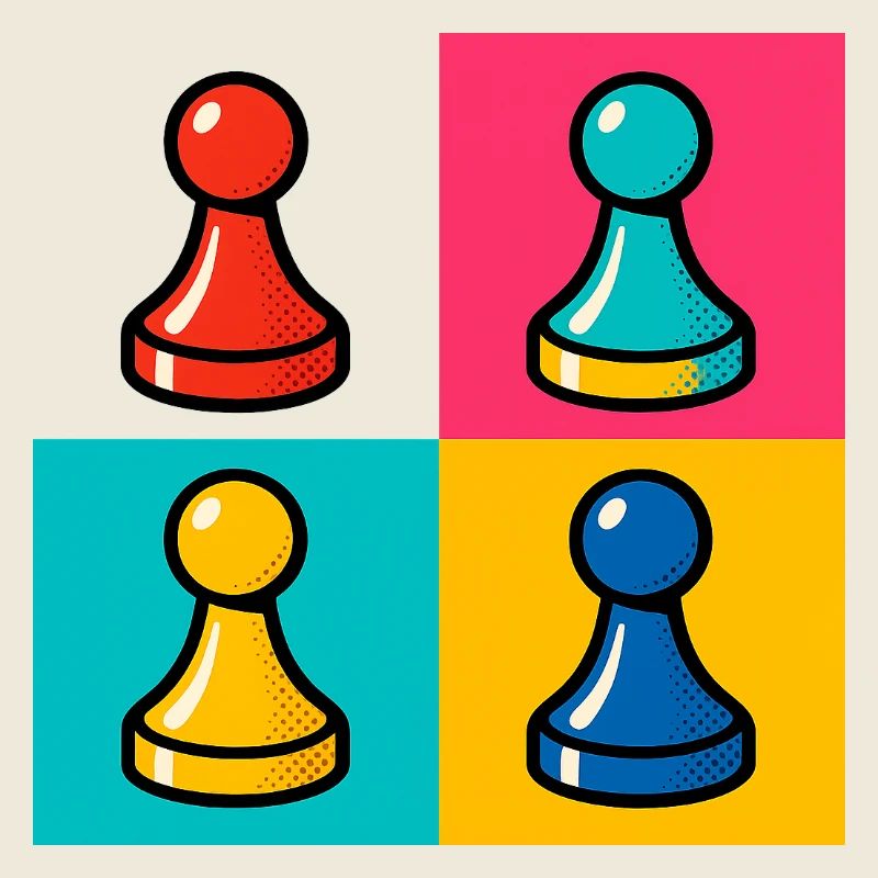 PopArt Pièce de jeu quadricolore