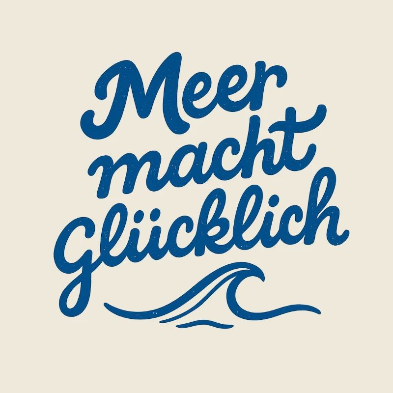 La mer rend heureux Typographie Wave