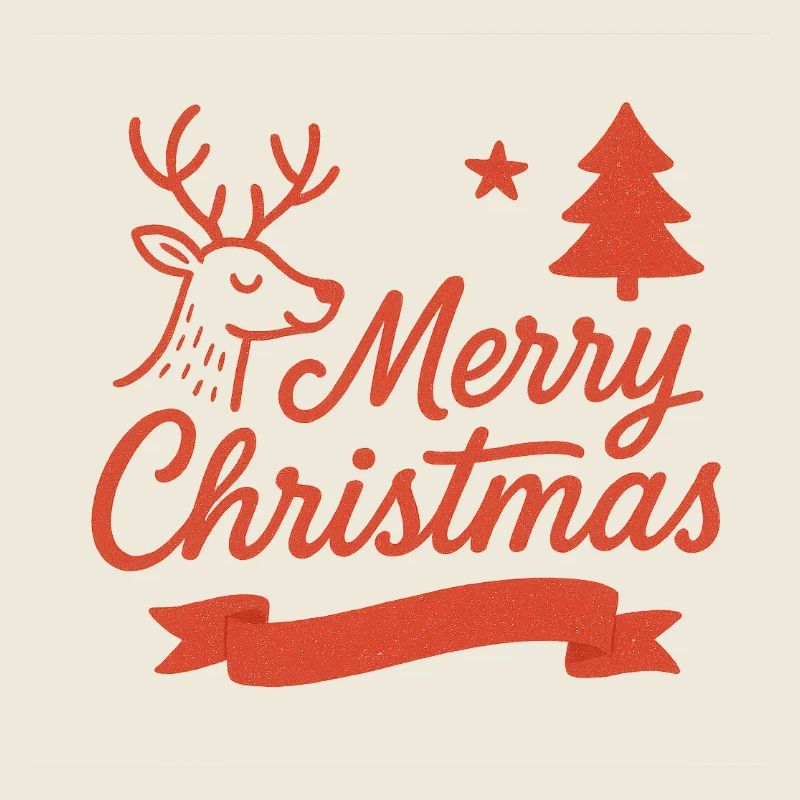 Merry Christmas Deer Motif