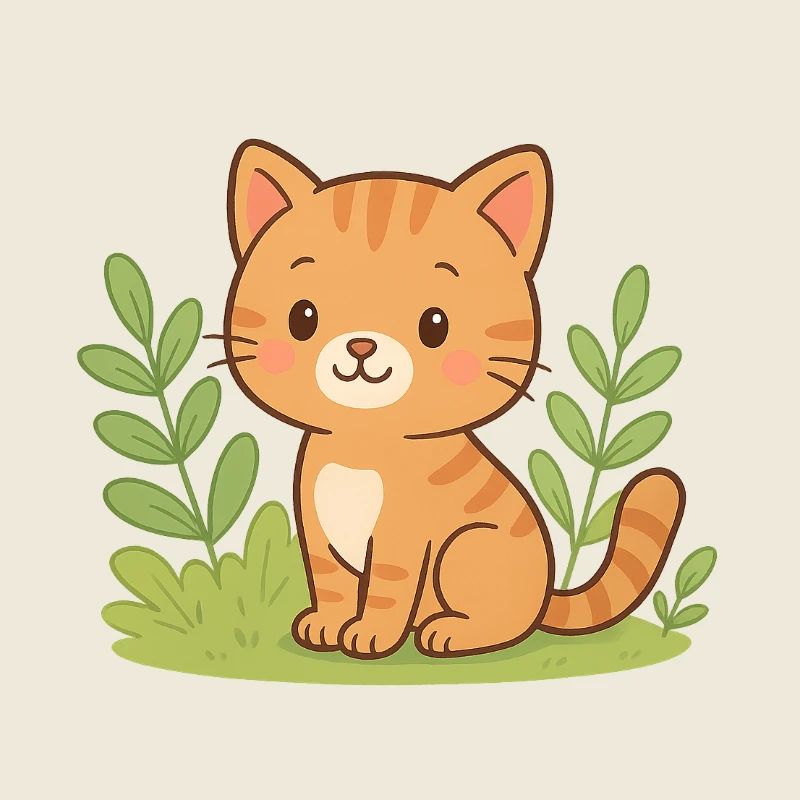 Chaton câlin dans le vert