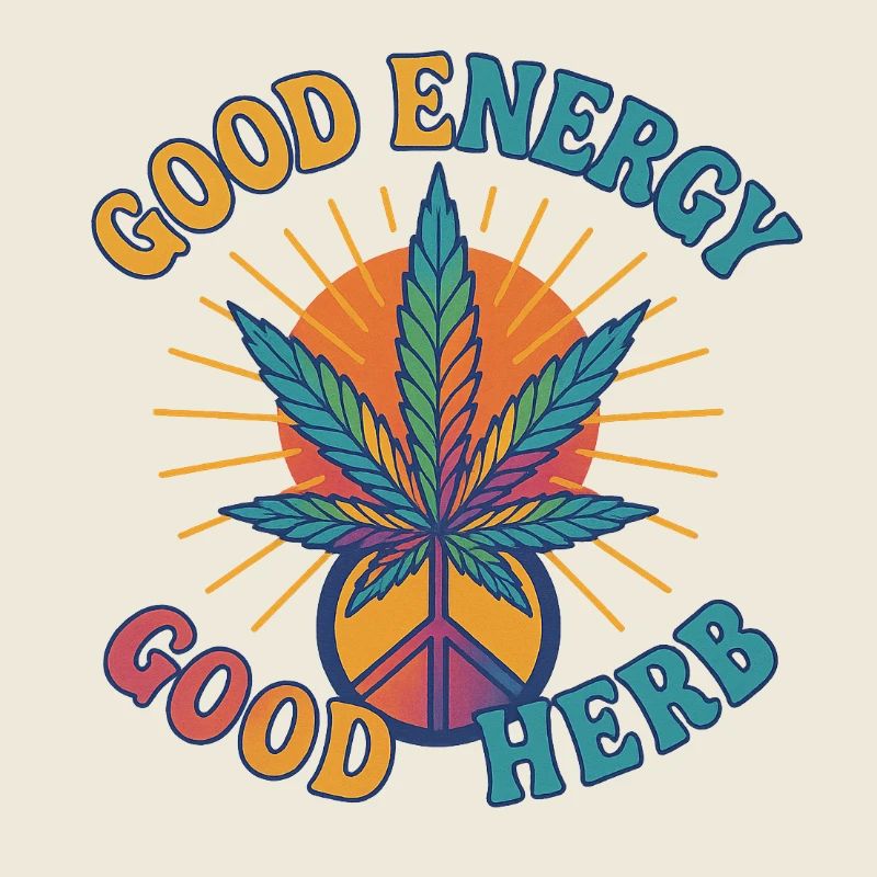 Good Energy Good Herb – Hippie Retro Design