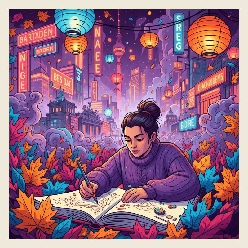 Personne en train de dessiner à Berlin à l’automne