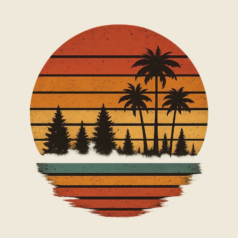 Ambiances rétro de coucher de soleil