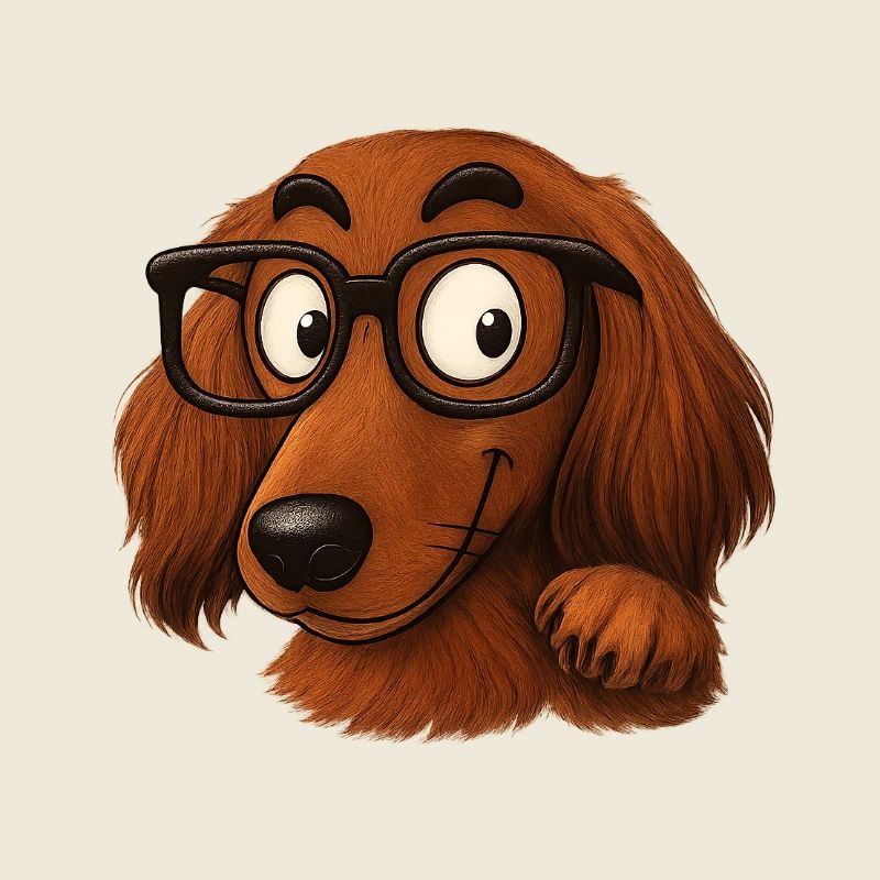 Spectacled Dog Cartoon Character