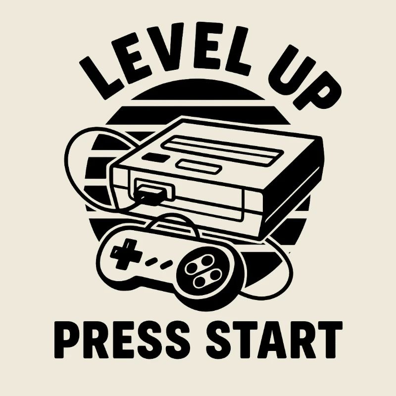 Level Up Press Start Retro