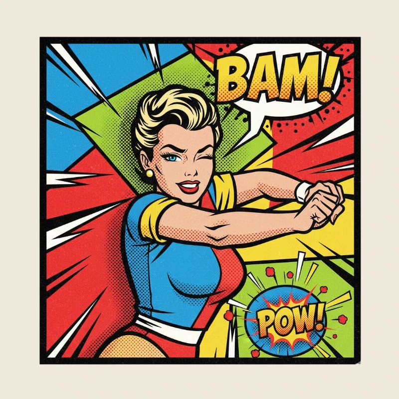 Pop Art Superheldin Kraftvoll