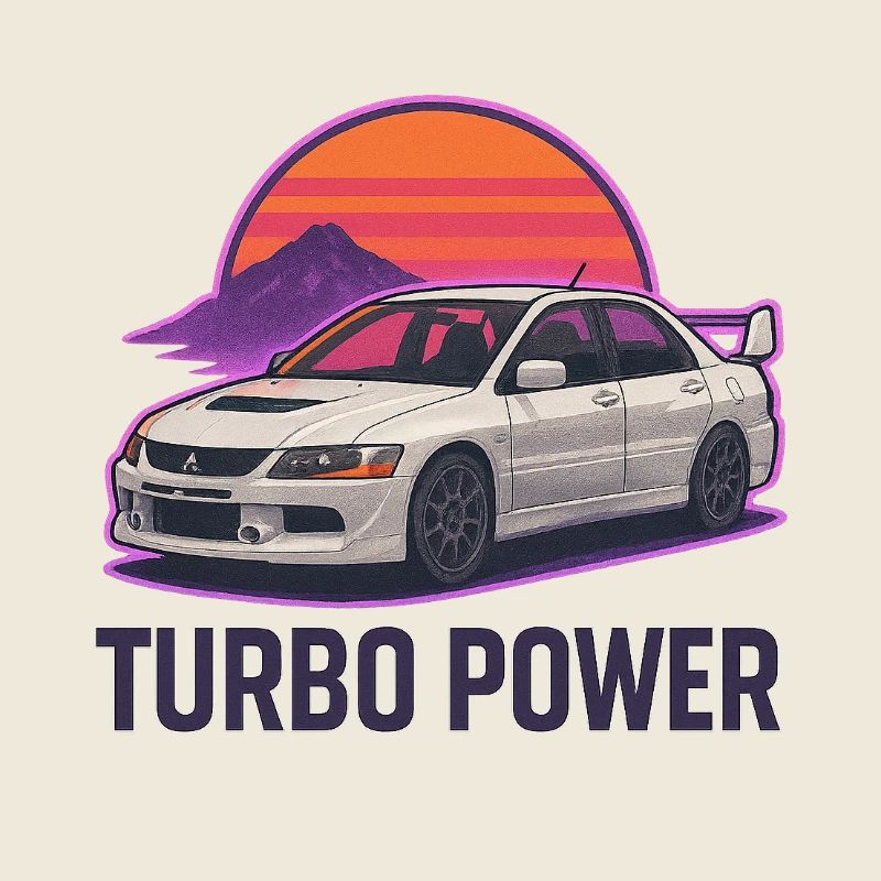 Turbo Power Auto Sunset Sticker