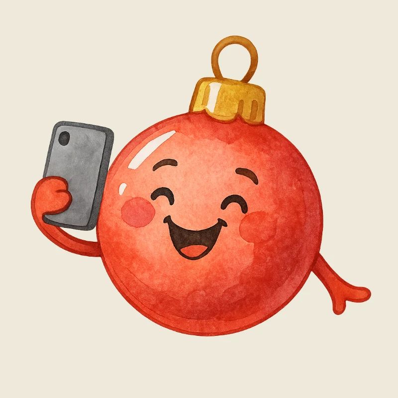 Fröhliche Weihnachtskugel Selfie