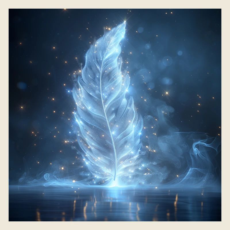 Plume Éthérée Lumineuse – Symbole de Lumière 