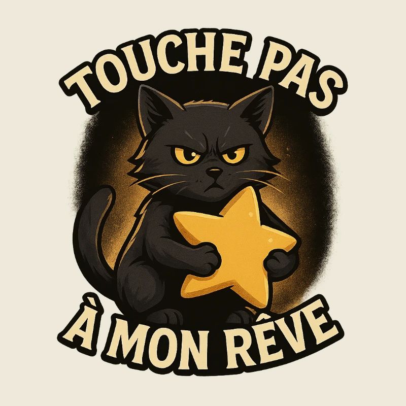Chat noir étoile Touche pas mon rêve
