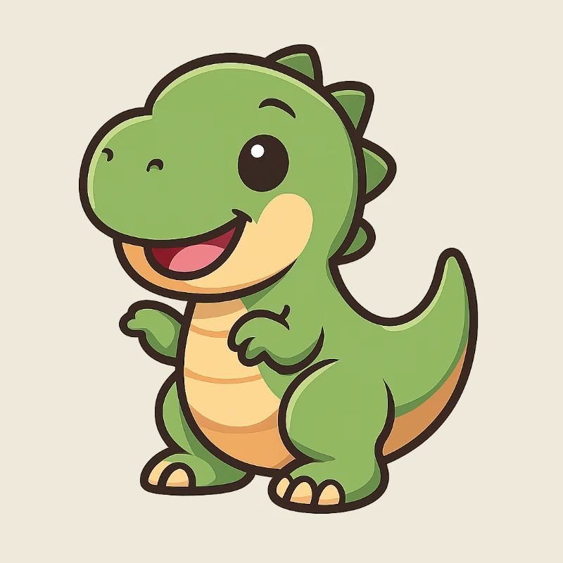 Fröhlicher Dino Kuschel-Clipart