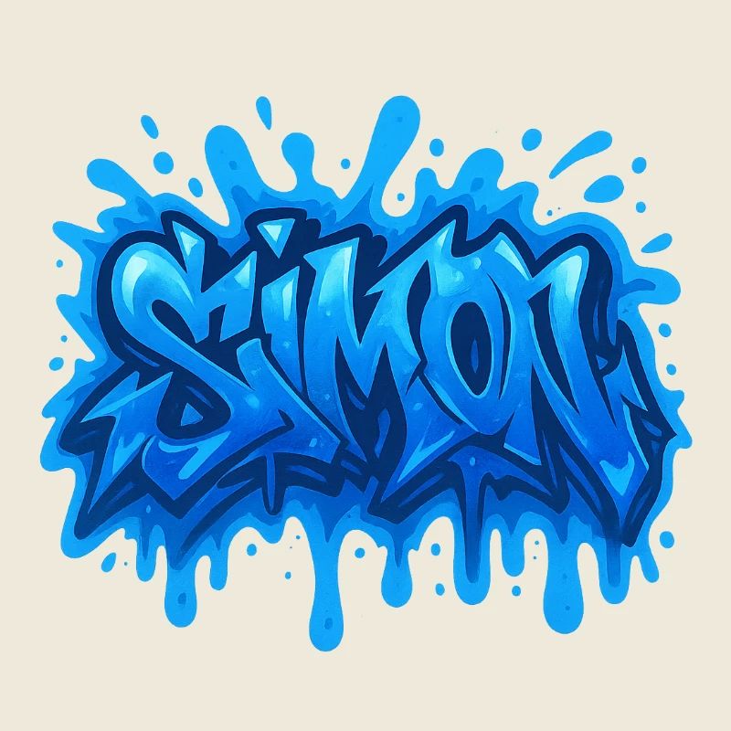Graffiti Simon Name Geschenk Ideal druckbar auf