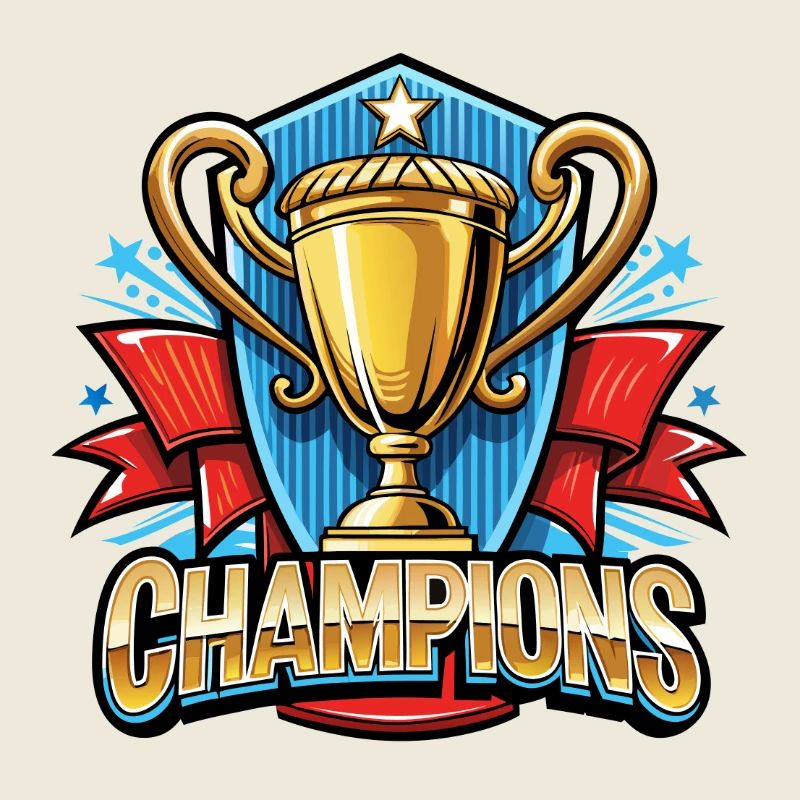 Motif de la Coupe des Champions avec bannière