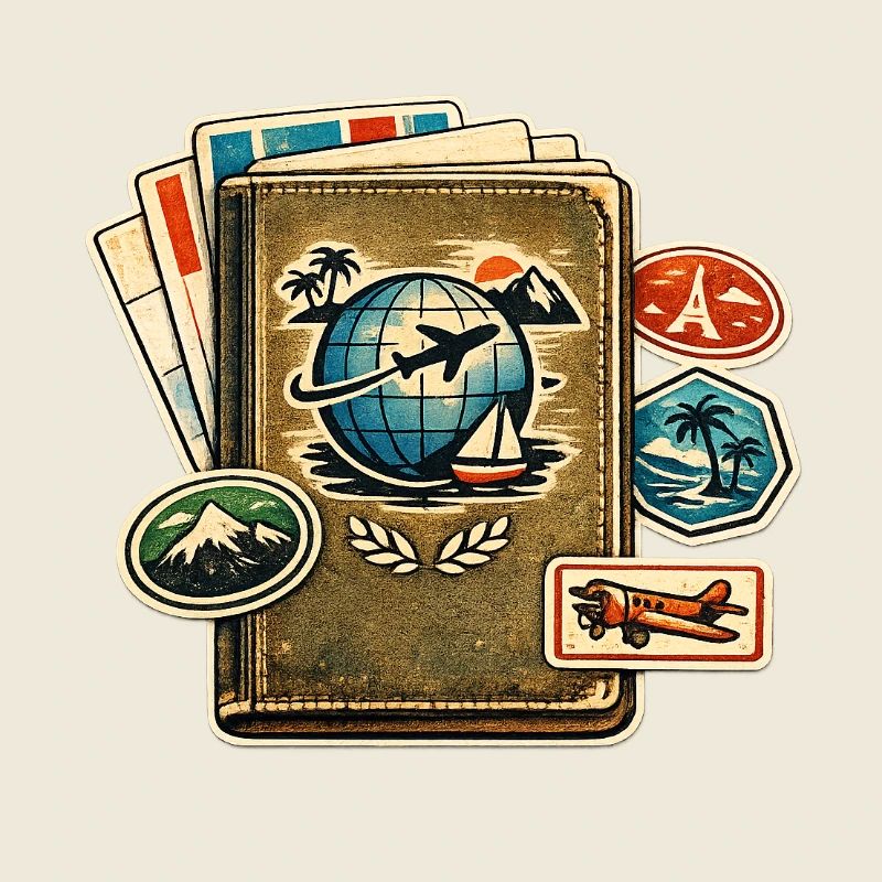 Retro Reiseglobus Stickerkollektion