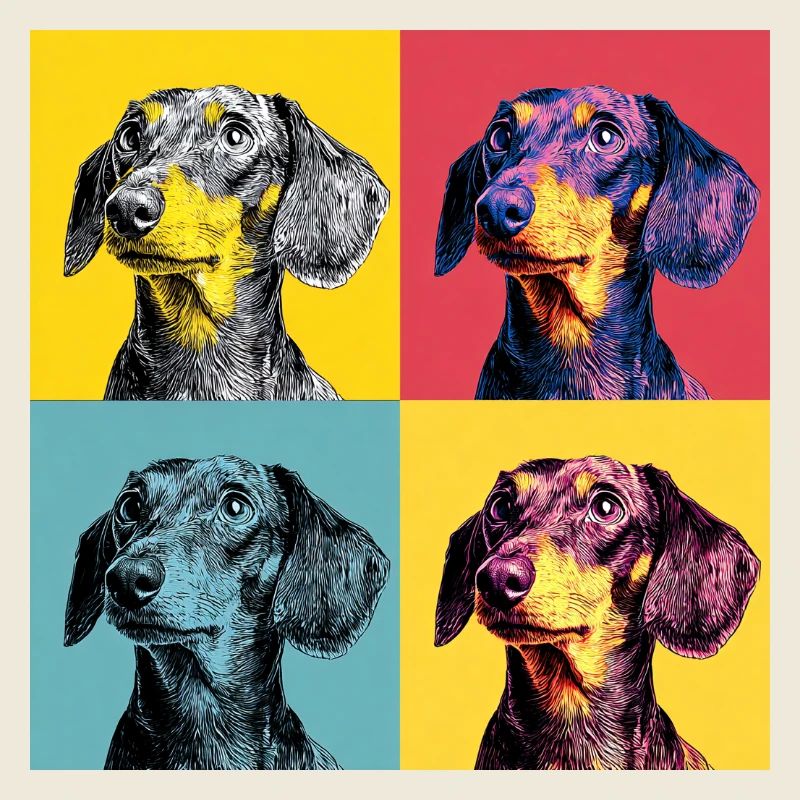 Quad Pop Art Teckel