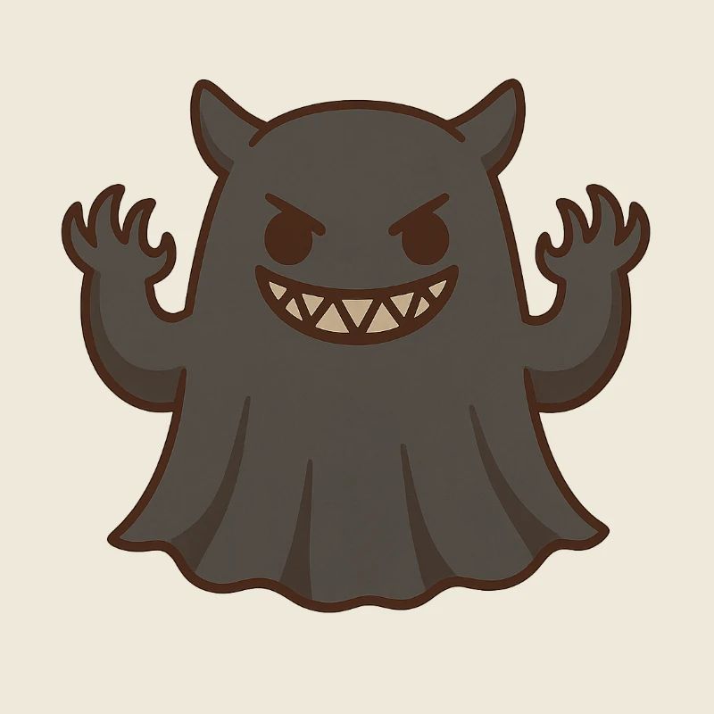 Kawaii-Monster mit einem schelmischen Lächeln