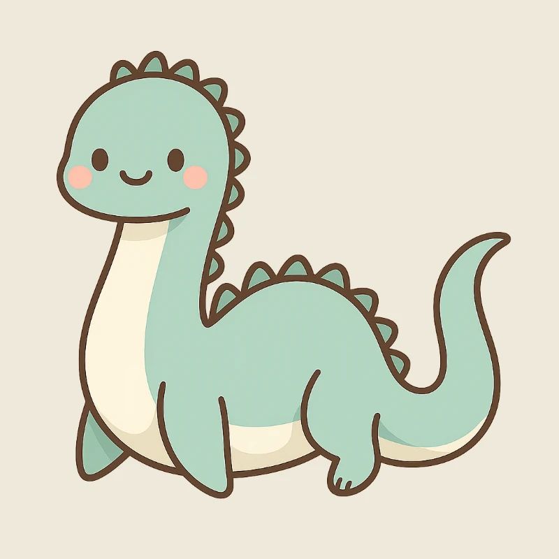 Monstre du Loch Ness pastel mignon