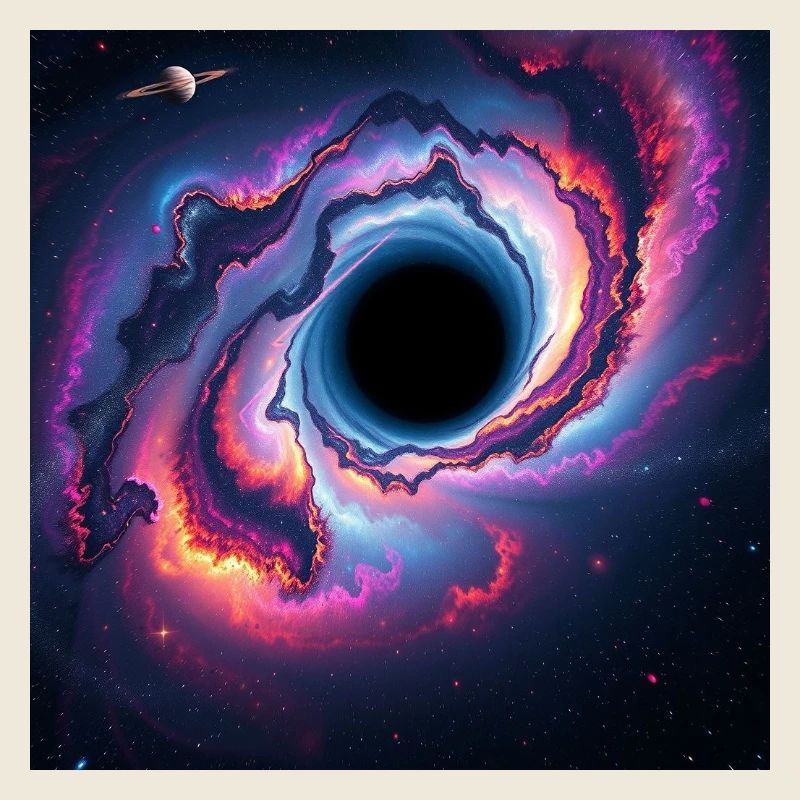 Trou noir dans la galaxie néon