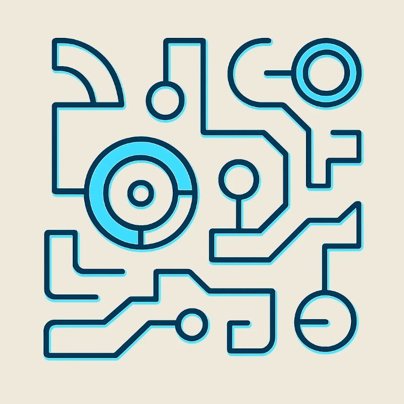 Neon Circuit Blau Linien