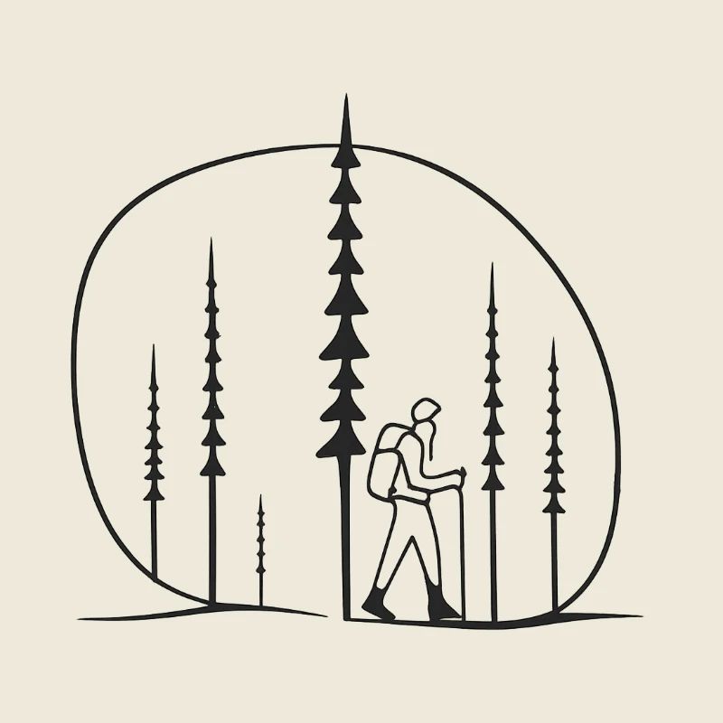 Forest hikers silhouette gift idea friends