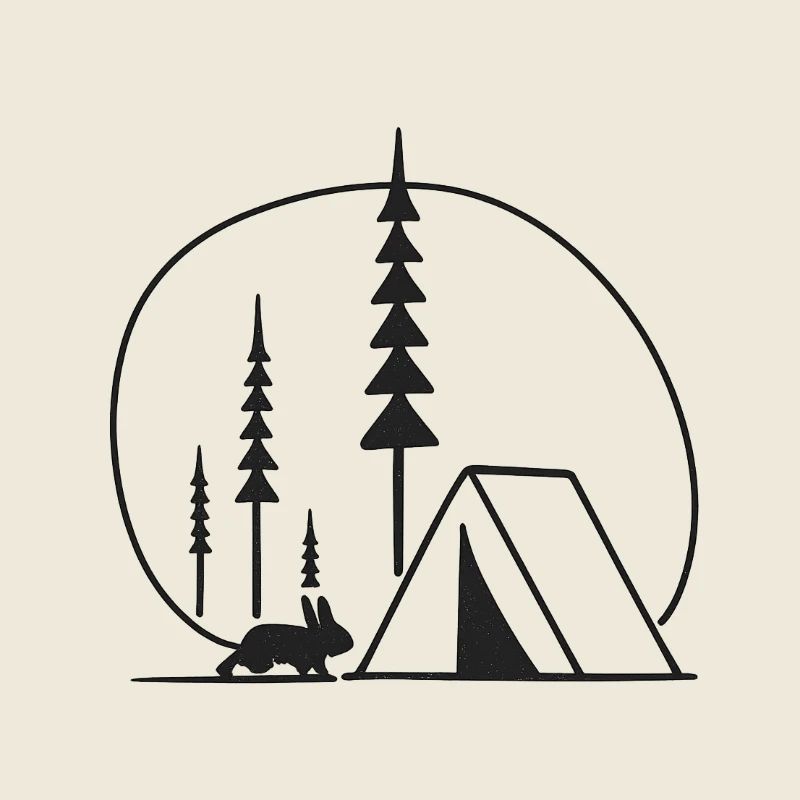 Forest Camping Silhouette Fans Gift Idea Nature