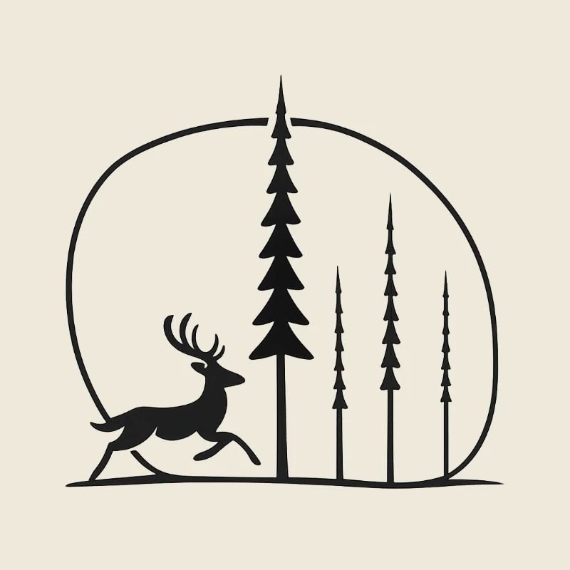 Deer in the Moon Forest Fans Gift Idea Wanderer Gift