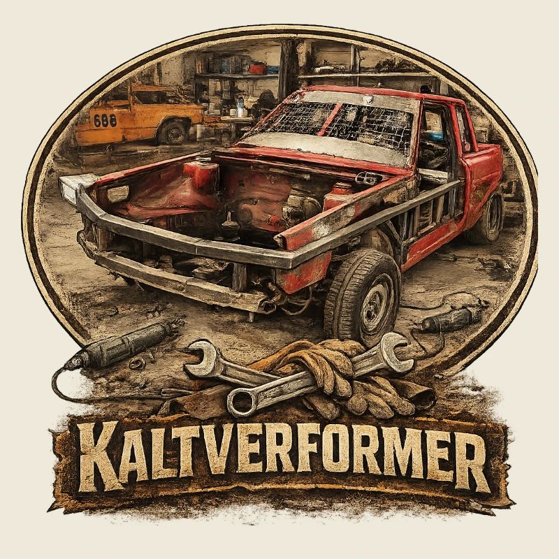 Cold former: Rusted truck