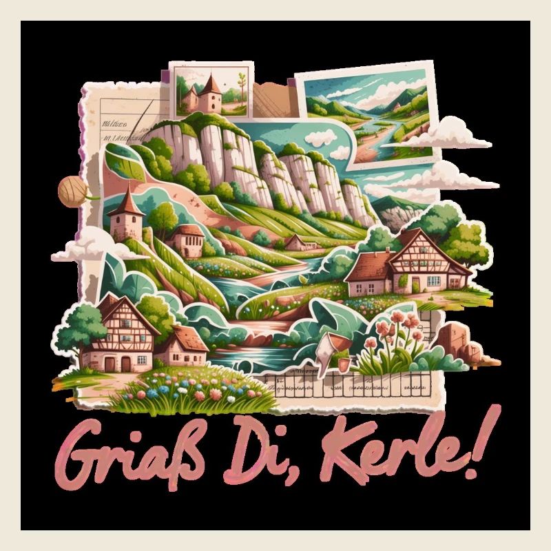 Landschaftsidylle Dorfcollage