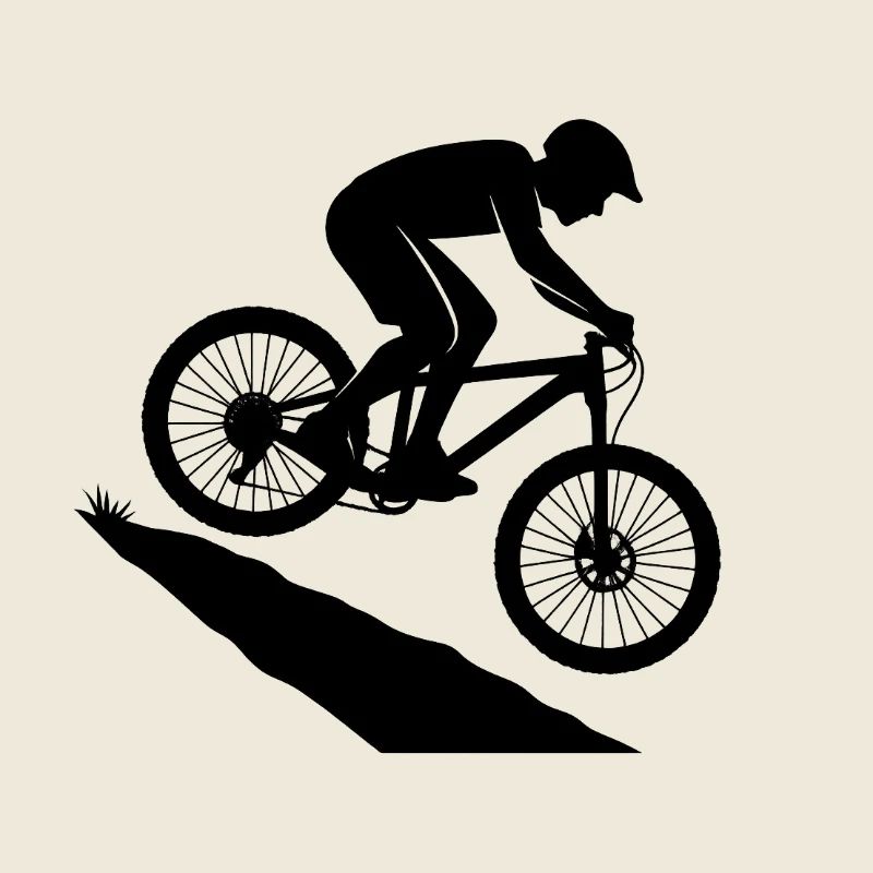 Downhill Sprung Biker Silhouette