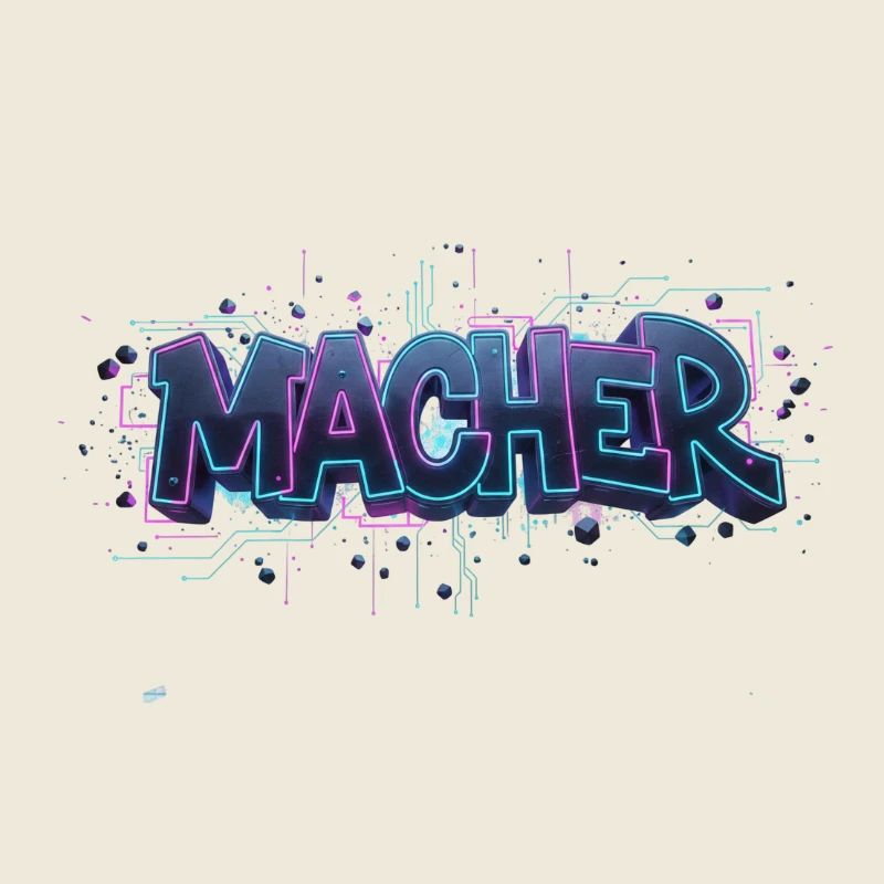 Macher Neon Graffiti Schriftzug