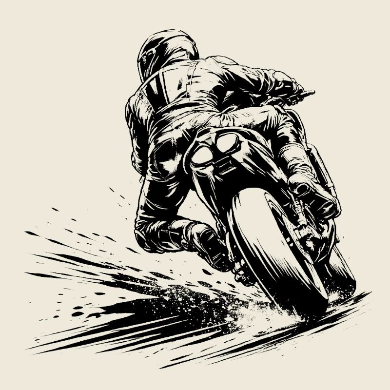 Motorrad Racer in extremer Schräglage