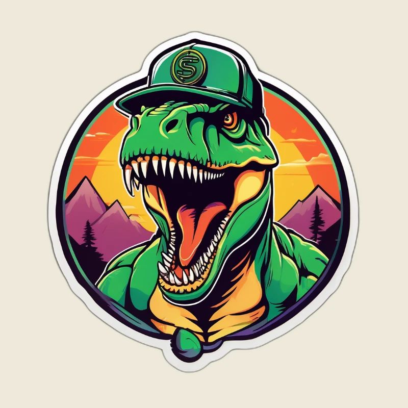 Dinosaure coucher de soleil casque