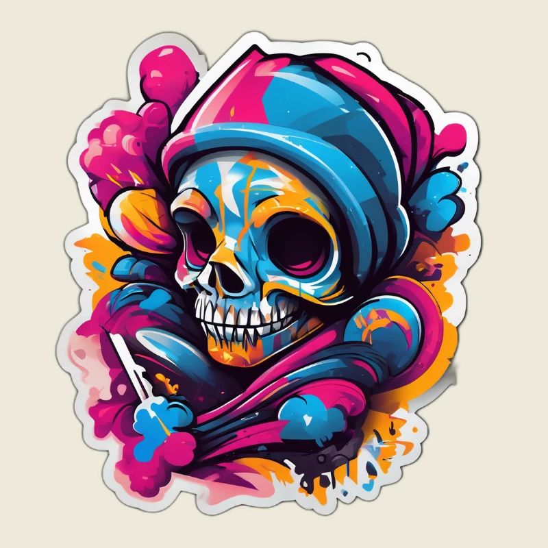Colorful Skull Street Art Carnival
