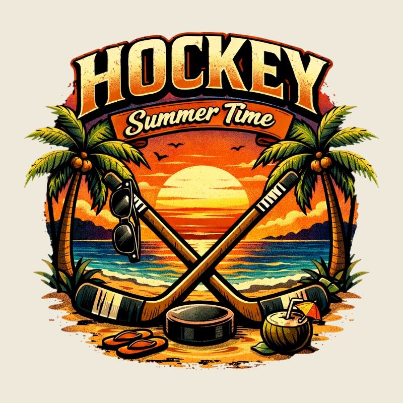 Hockey in paradise at sunset