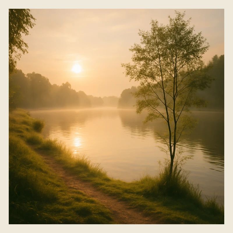 Morgengold am Flusspfad