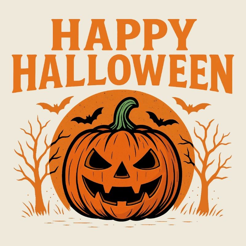 Happy Halloween pumpkin print