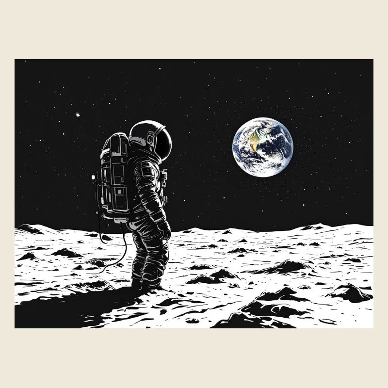 Astronaut looking back