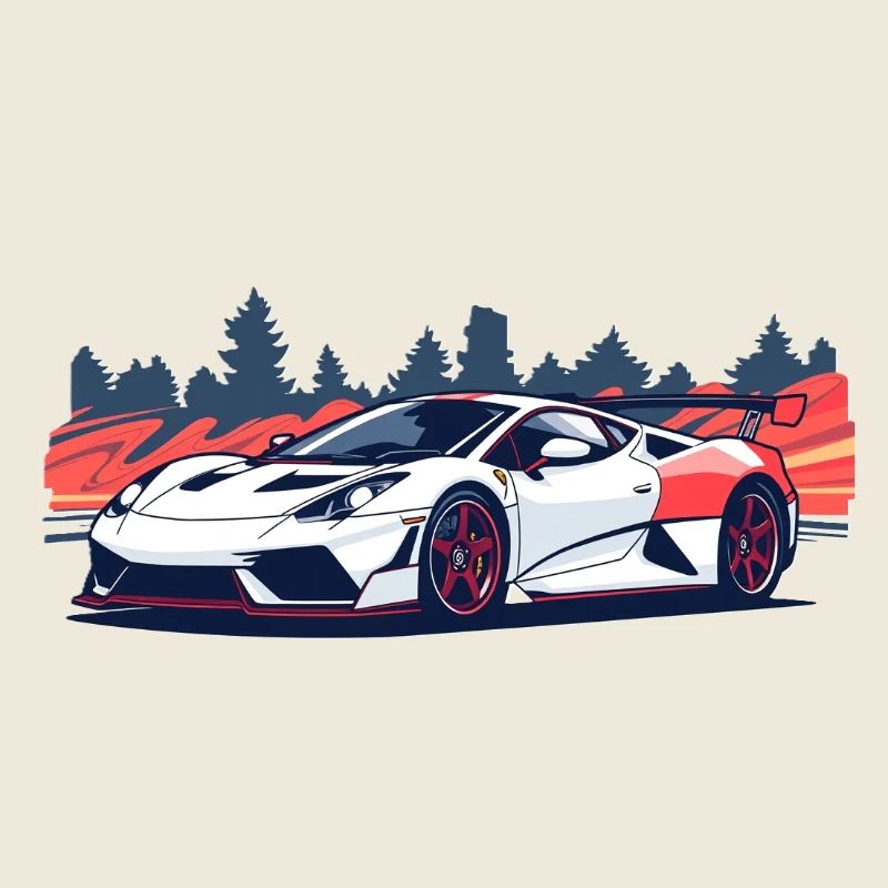 Supercar de course avec un accent rouge