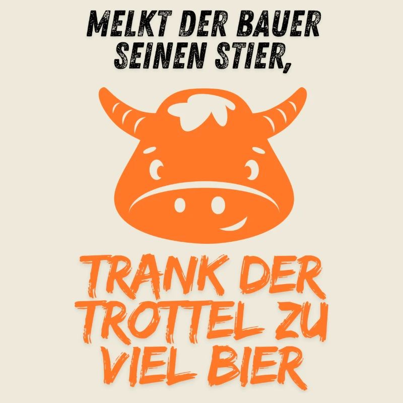 Melkt der Bauer seinen Stier.