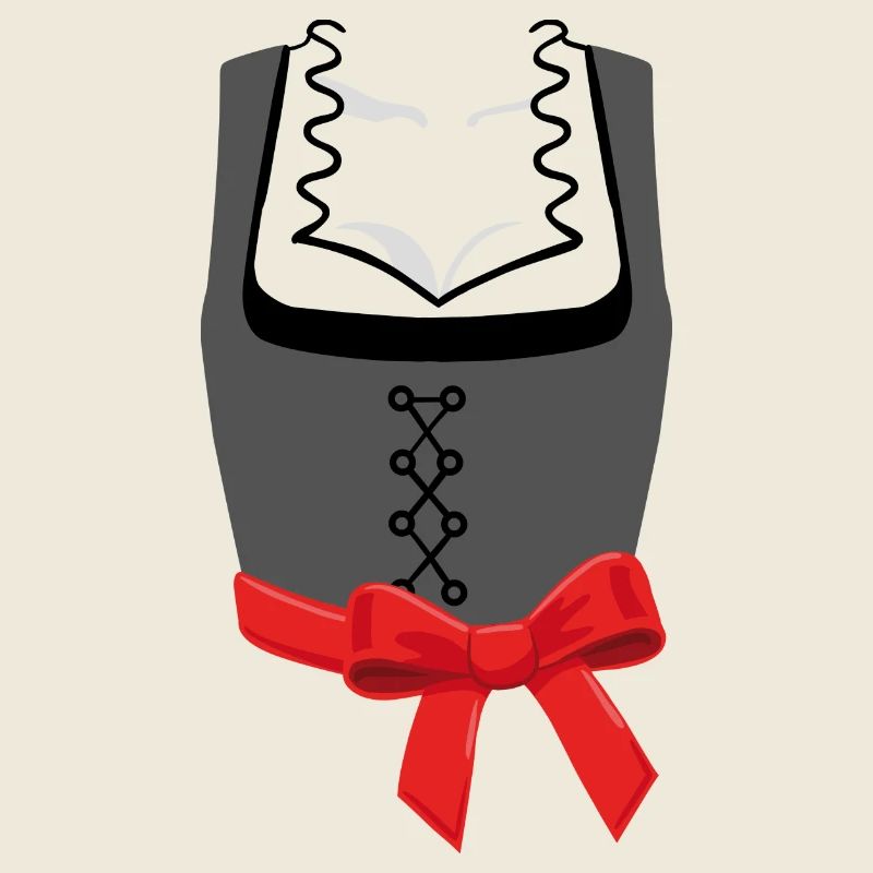 Bayerische Dirndl-Korsage mit roter Schleife links