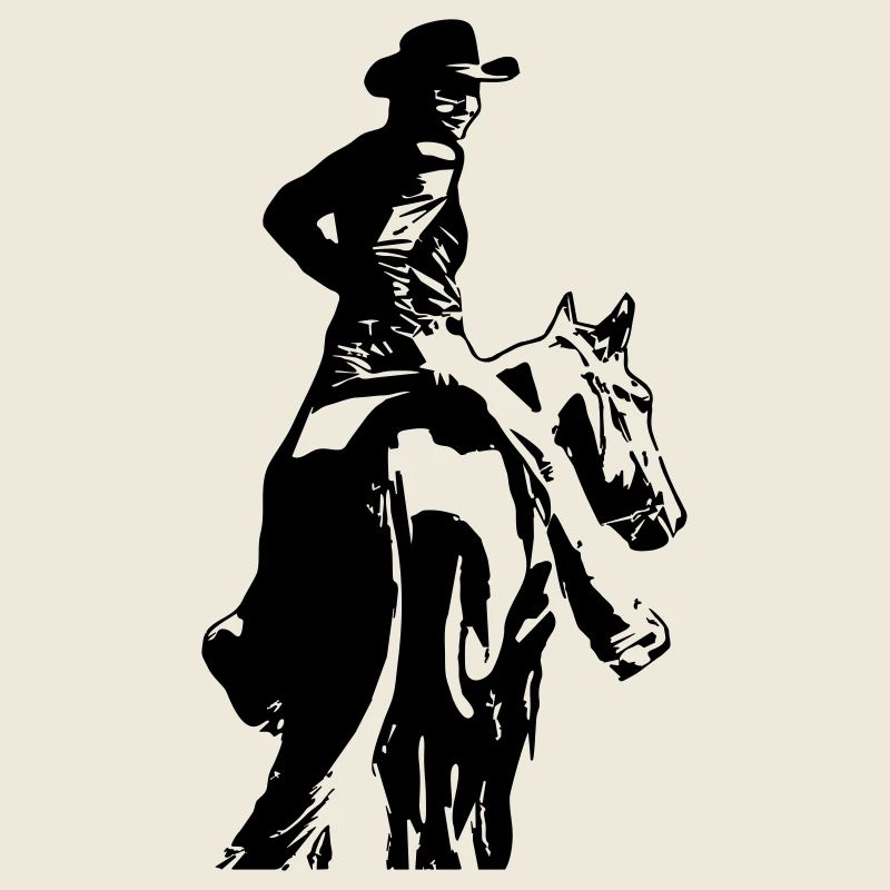 Cow-girl avec le cheval