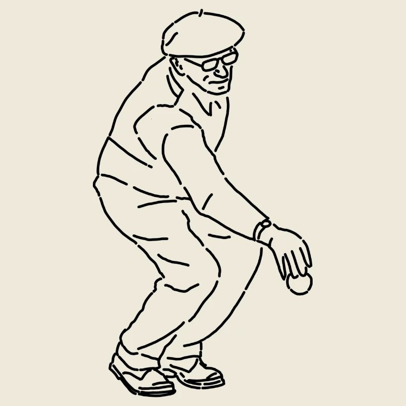 Petanque Spieler Rechtshänder