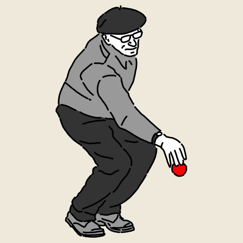 Petanque Spieler Rechtshänder