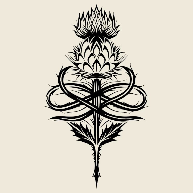 Distel Tribal mit Infinity Symbol