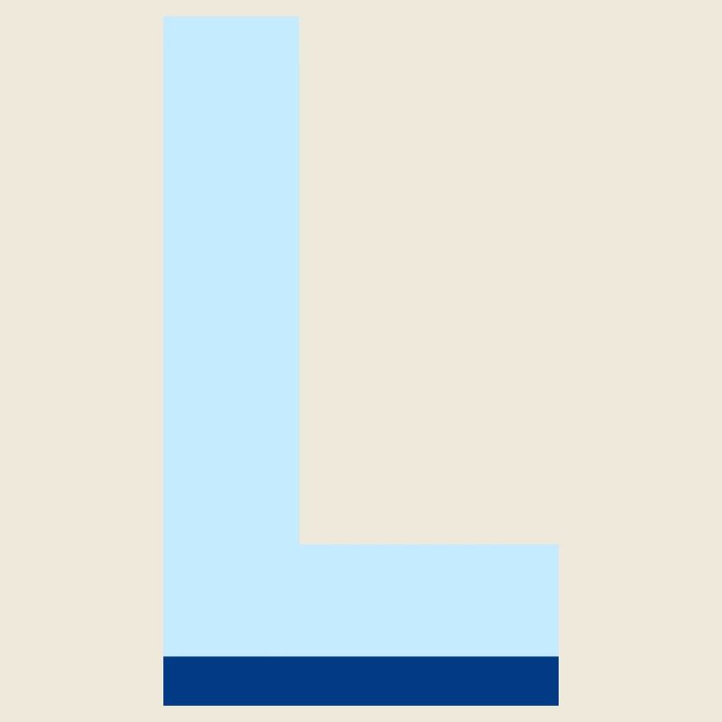 Lettre l bleu pop et moderne